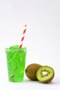 Kiwi slushie isolated on white background Royalty Free Stock Photo