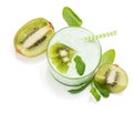 Kiwi smoothie; view from above Royalty Free Stock Photo