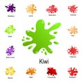 kiwi splash icon. Detailed set of color splash. Premium graphic design. One of the collection icons for websites, web design, Royalty Free Stock Photo
