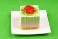 Kiwi and strawberry bavarian cream dessert Royalty Free Stock Photo