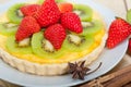 Kiwi and strawberry pie tart Royalty Free Stock Photo