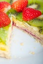 Kiwi and strawberry pie tart Royalty Free Stock Photo