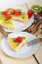 Kiwi and strawberry pie tart Royalty Free Stock Photo