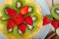 Kiwi and strawberry pie tart Royalty Free Stock Photo