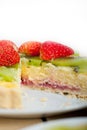 Kiwi and strawberry pie tart Royalty Free Stock Photo