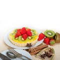 Kiwi and strawberry pie tart Royalty Free Stock Photo