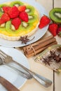 Kiwi and strawberry pie tart Royalty Free Stock Photo