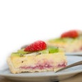 Kiwi and strawberry pie tart Royalty Free Stock Photo