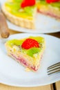 Kiwi and strawberry pie tart Royalty Free Stock Photo