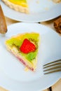 Kiwi and strawberry pie tart Royalty Free Stock Photo