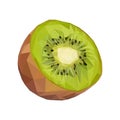 Kiwi. Vector illustration of exotic fruit in low poly style. Print design