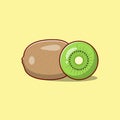 Kiwi Vector Illustration. Exotic Fruit. Sweet and Sour. Flat Cartoon Style Suitable for Icon, Web Landing Page, Banner, Flyer, Royalty Free Stock Photo