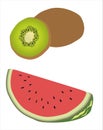 Kiwi and watermelon