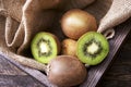 Kiwi in Wooden Crate Royalty Free Stock Photo