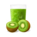 Kiwifruit juice glass Royalty Free Stock Photo