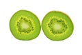 Kiwifruit slice isolated on a white background. Royalty Free Stock Photo