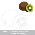 Kiwifruit to be traced. Vector trace game.