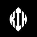 KIX circle letter logo design with circle and ellipse shape. KIX ellipse letters with typographic style. The three initials form a Royalty Free Stock Photo