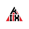 KIX triangle letter logo design with triangle shape. KIX triangle logo design monogram. KIX triangle vector logo template with red Royalty Free Stock Photo