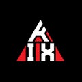 KIX triangle letter logo design with triangle shape. KIX triangle logo design monogram. KIX triangle vector logo template with red Royalty Free Stock Photo