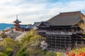 Kiyomizu dera temple and cherry blossom season Sakura on sprin Royalty Free Stock Photo
