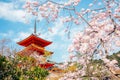 Kiyomizu-dera temple with cherry blossoms in Kyoto, Japan Royalty Free Stock Photo
