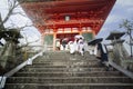 The shrine landmark gate inside Kiyomizu Dera temple in Kyoto, Japan