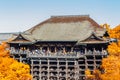 Kiyomizu-dera Temple Kyoto with autumn leaves, Japan - October 2 Royalty Free Stock Photo