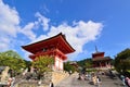 Kiyomizu temple`s wooden gate, Kyoto Japan