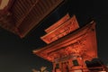 Kiyomizu Temple with tall pagoda tower in Kyoto Japan. Kiyomizu-dera is UNESCO World Heritage listed. Royalty Free Stock Photo