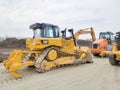 Kiyv, Ukraine - August 30, 2020: Caterpillar D9R by CAT outdoor at construction site