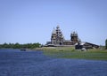 Kizhi Island on Lake Onega with medieval wooden Churches built in 1714-1754 Royalty Free Stock Photo