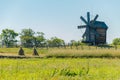 Kizhi Island, Russia - 07.19.2018 -: Old wooden mill. Rural landscape Royalty Free Stock Photo