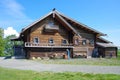 Kizhi, Karelia, Russia - July, 2021: Traditional northern wooden houses on the territory of the Kizhi Museum. House of the peasant Royalty Free Stock Photo