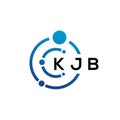 KJB letter technology logo design on white background. KJB creative initials letter IT logo concept. KJB letter design Royalty Free Stock Photo