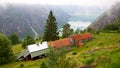 Kjeasen farm with view on Eidfjord Royalty Free Stock Photo