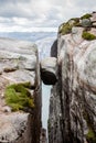 Kjeragbolten in Rogaland, Norway.