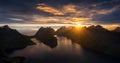 Kjerkfjorden Midnight Sun Panorama