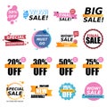 Sale stickers collection. Sale badges. Online shopping, sale and promotion, website and mobile badges, promo banners, special offe