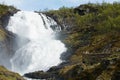 The Kjosfoss waterfall along the Flamsbana to Myrdal railway track in Norway.