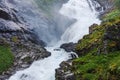 Kjosfossen waterfall by Flam to myrdal flamsbana railway line Royalty Free Stock Photo