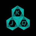 KJQ creative minimalist letter logo. KJQ unique vector initials alphabet letter logo design Royalty Free Stock Photo