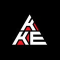 KKE triangle letter logo design with triangle shape. KKE triangle logo design monogram. KKE triangle vector logo template with red Royalty Free Stock Photo