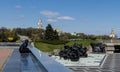 KIEV, UKRAINE - April 17, 2017: Panorama of the memorial complex of the Motherland monument