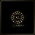 KL Initial Letter Luxury Logo template in vector art for Restaurant, Royalty, Boutique, Cafe, Hotel, Heraldic, Jewelry, Fashion Royalty Free Stock Photo