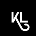 KL letter logo design on black background. KL creative initials letter logo concept. kl letter design. KL white letter design on Royalty Free Stock Photo
