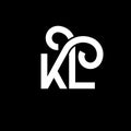 KL letter logo design on black background. KL creative initials letter logo concept. kl letter design. KL white letter design on Royalty Free Stock Photo