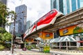 KL Monorail train at Raja Chulan station public transport in Kuala Lumpur, Malaysia