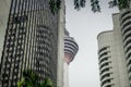 KL tower hides behind skyscrapers in Malaysia