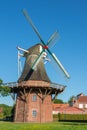 Klaashensche Muehle. Gallery Dutch windmill along the Lower Saxon Mill Road near the East Friesland town of Wittmund, East Frisia,